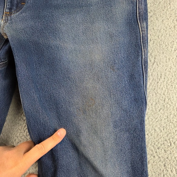 Duluth Trading Jeans Mens 36x32 (34x31) Blue Denim Workwear Distressed - Picture 3 of 14